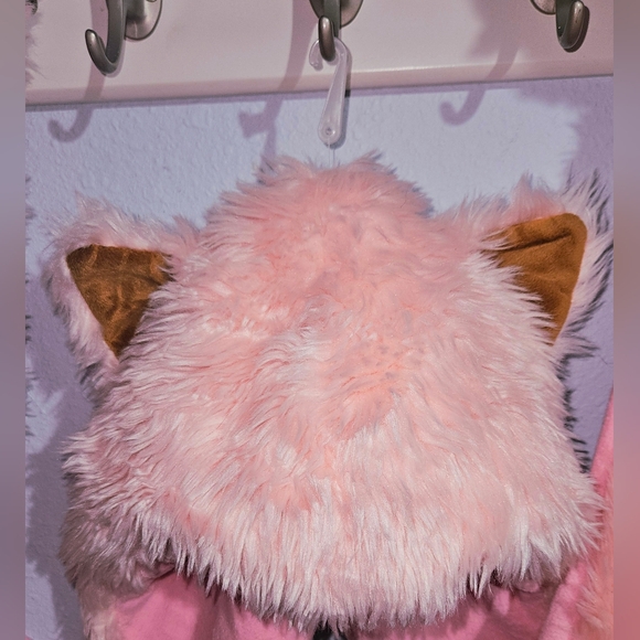 Vintage PINK Kitty Cat Fuzzy Cosplay Cozy Winter HatScarf Combo Ears Claws Adult - Picture 4 of 16